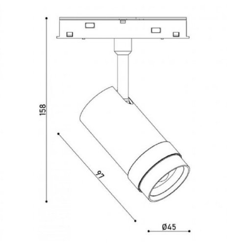 Трековий LED світильник KDMG-FOCUS45 12W 4K BK Фото №3