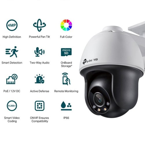 Камера VIGI-C540-4, PoE, 4Мп, 4 мм, H265+, IP66, Dome Фото №2 Камера VIGI-C540-4, PoE, 4Мп, 4 мм, H265+, IP66, Dome Фото №2