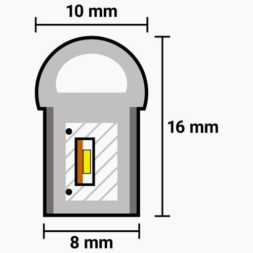 Светодиодный LED гибкий неон 8x16, IP68, 12V, Series "LF", Зеленый, PRO Фото №3