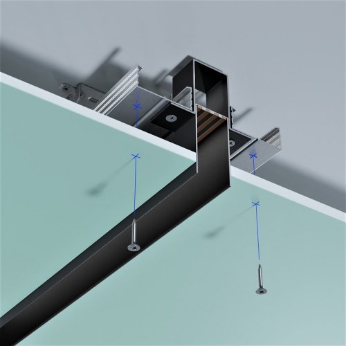 Магнитный трековый шинопровод M25; 220V; Врезной\Накладной – P25; 1M Фото №3