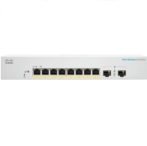Комутатор CBS220 8хGE, PoE, Ext PS, 2x1G SFP, Smart Фото №3