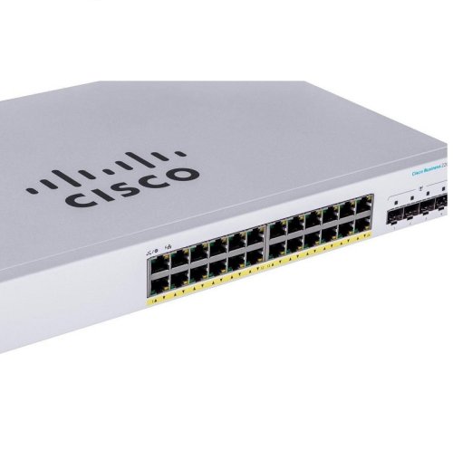 Комутатор CBS220 Smart 24-port GE, PoE, 4x1G SFP Фото №5