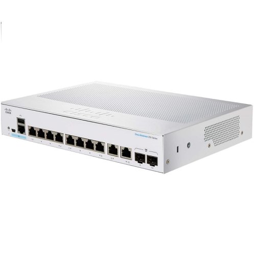 Комутатор CBS250 Smart 8-port GE, Ext PS, 2x1G Combo Фото №2