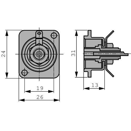 Панельное гнездо RCA разъем NF2D-B-2 Фото №3