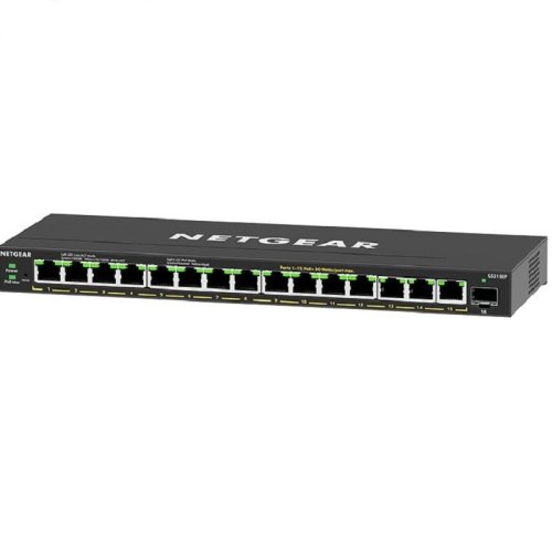 Коммутатор GS316EP 15x1GE PoE+ (180Вт), 1xSFP Фото №2