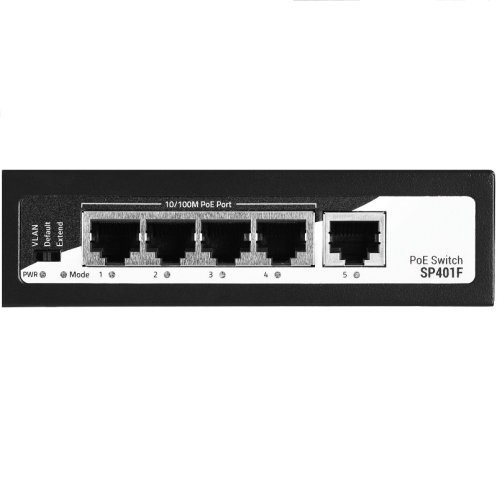 Комутатор PowerLink SP401F 5xFE (4xPoE, 1xUplink), 55Вт Фото №2
