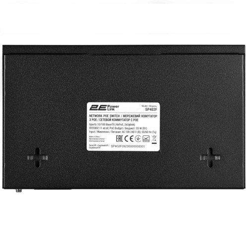 Комутатор PowerLink SP402F 6xFE (4xPoE, 2xUplink), 55Вт Фото №8