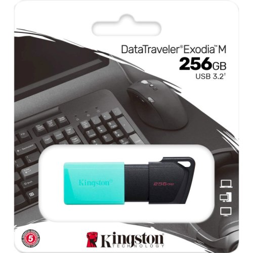 Накопитель 256GB USB 3.2 Gen1 DT Exodia Black Teal Фото №3