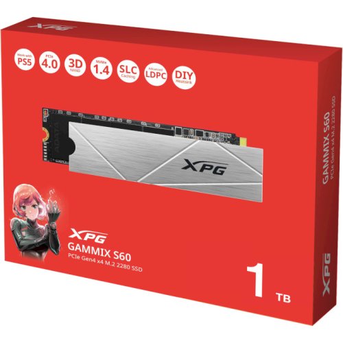SSD накопитель M.2 1TB PCIe 4.0 XPG GAMMIXS60 Фото №6 SSD накопитель M.2 1TB PCIe 4.0 XPG GAMMIXS60 Фото №6