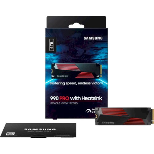 SSD накопитель 990 Pro w/heatsink 4TB M.2 NVMe Фото №4