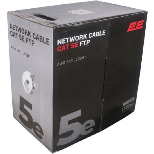 Кабель FTP Cat.5e LSZH 4x2x0.51 CU Gray 305м Фото №2
