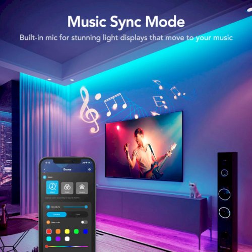 Светодиодная лента H6154 LED Strip Lights, 15м, RGB, WI-FI/Bluetooth Фото №5