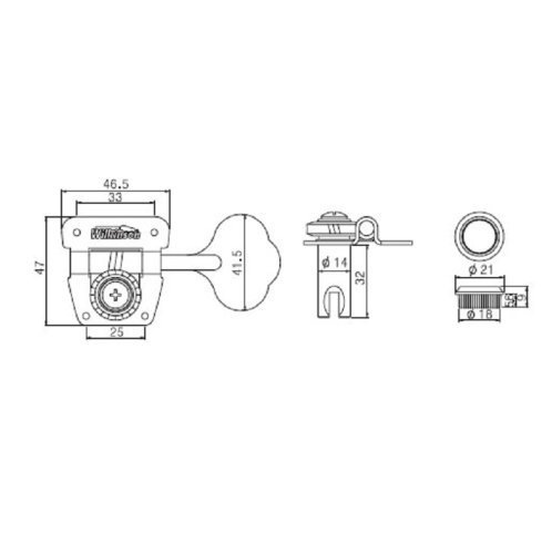 Кілки для бас-гітари WJBL200 4-in line CR Фото №2