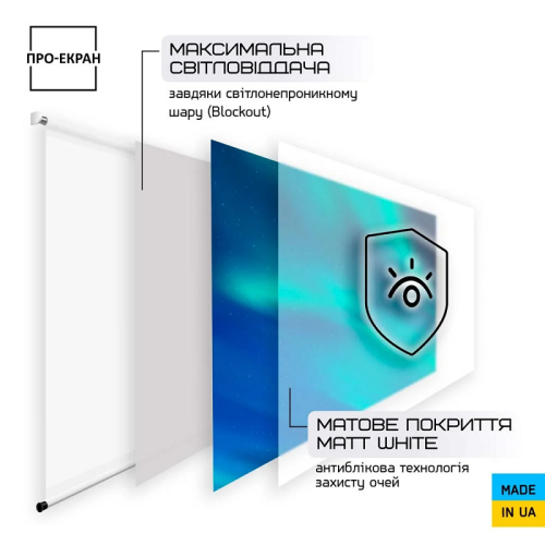 Рулонный экран для проектора 150 на 150 см (1:1), 84 дюймов Фото №4