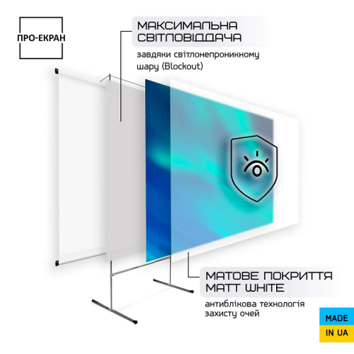 Екран для проектора на штативі (тринозі) 400 на 300 см (4:3), 197" Фото №4