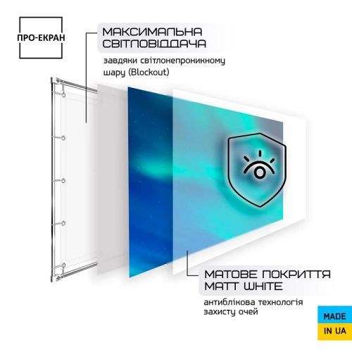 Экран прямой проекции на люверсах на раме Фото №4