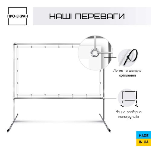 Экран прямой проекции на раме c опорой Фото №2