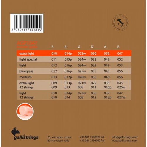 Струни для акустичних гітар AGP1047 EXTRA LIGHT Фото №3