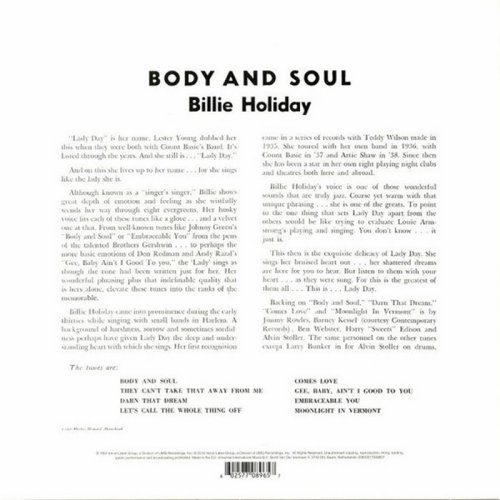 Вініловий диск Billie Holiday - Body and Soul [LP] Фото №2