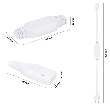 Кабель для підключення стрічки СОВ 220V - 12 ММ Фото №3