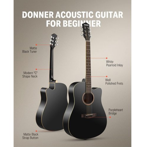Гитарный набор Acoustic Guitar Cutaway Black EC1129 Фото №2