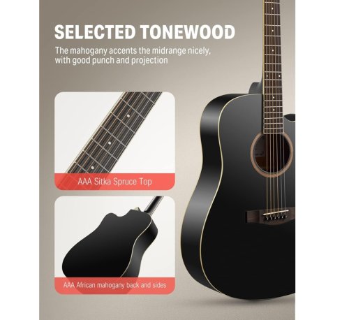 Гитарный набор Acoustic Guitar Cutaway Black EC1129 Фото №3
