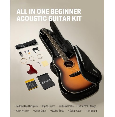 Гитарный набор Acoustic Guitar Cutaway Sunburst EC1020 Фото №4