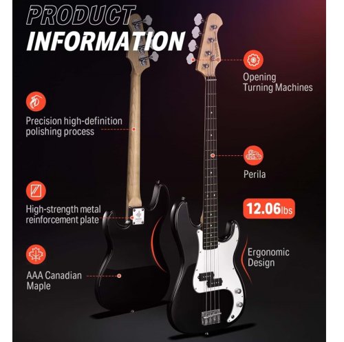 Гитарный набор DAG-1B Black Acoustic Guitar EC1128 Фото №4