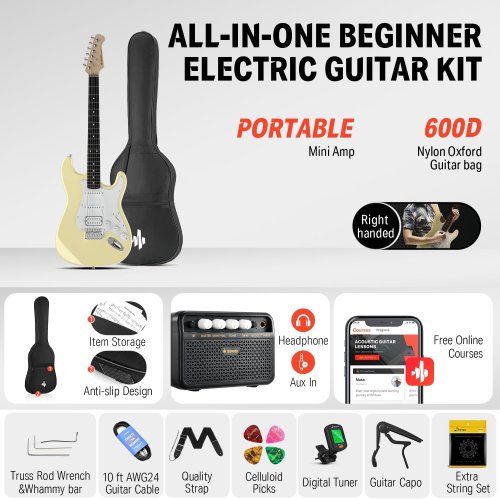 Гітарний набір DST-100 Sunburst Electric Guitar Kit Yellow Фото №4