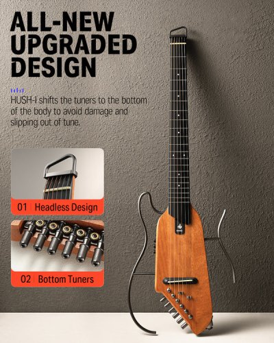 Гітарний набір EC1781 HUSH-Ⅰ Silent Guitar Mahogany Natural Фото №2