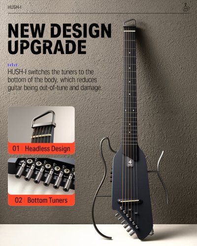 Гитарный набор EC1782 HUSH-Ⅰ Silent Guitar Maple Black Фото №5 Гитарный набор EC1782 HUSH-Ⅰ Silent Guitar Maple Black Фото №5