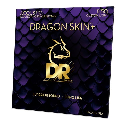 Струны для акустических гитар DRAGON SKIN+ Acoustic Phosphor Bronze - Custom Light (11-50) Фото №2