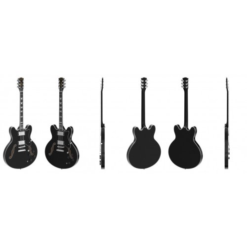 Напівакустична електрогітара DJP-1000 Semi-Hollow Electric Guitar Black EC1382 Фото №2