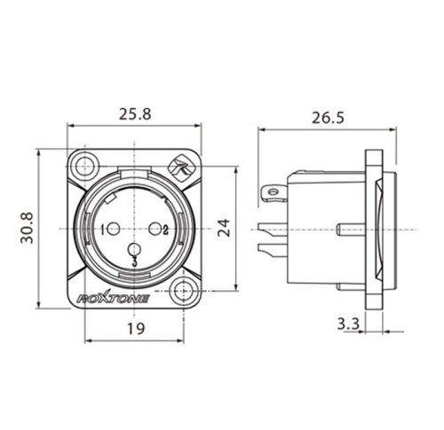 Разъем панельный RX3MD-BG Фото №2 Разъем панельный RX3MD-BG Фото №2