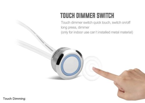 Сенсорная кнопка с диммером PROLUM 12V; 5A; Подсветка:Белая; Фото №2