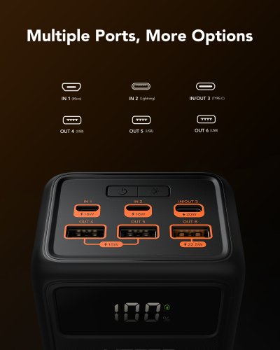 Внешний аккумулятор Power Bank VEGER TANK LITE 50000MAH (W5001) Фото №6