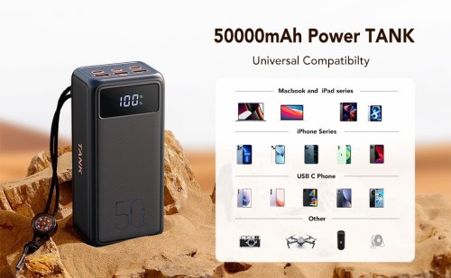 Внешний аккумулятор Power Bank VEGER TANK LITE 50000MAH (W5001) Фото №7
