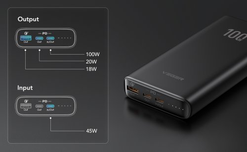 Внешний аккумулятор Power Bank VEGER 20000MAH (W2032C) Фото №4