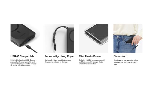 Внешний аккумулятор Power Bank VEGER MagOn 10000MAH (W1151) Фото №3