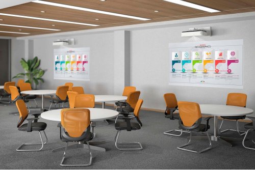 Проєктор ультракороткофокусний EB-810E UHD, 5000 lm, LASER, 0.16, WiFi Фото №3 Проєктор ультракороткофокусний EB-810E UHD, 5000 lm, LASER, 0.16, WiFi Фото №3