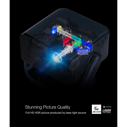 Проектор  EF-22B FHD, 1000 lm, LASER, 1, Google TV, black Фото №7