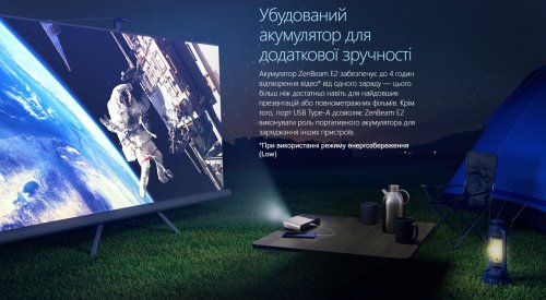 Проектор портативный ZenBeam E2 WVGA, 300 lm, LED, 1.3, WiFi Фото №2