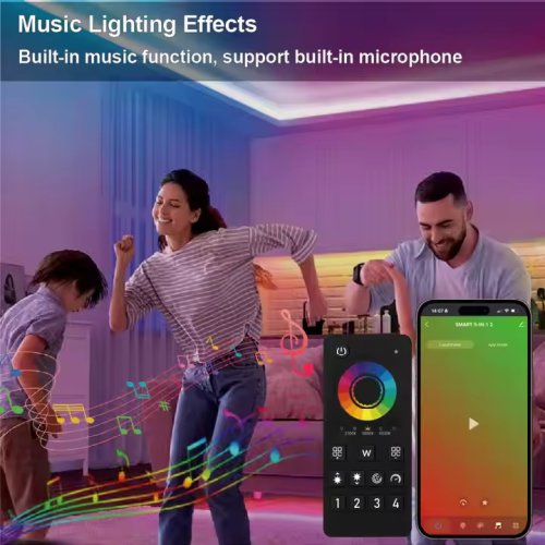 Пульт управління PROLUM 4-Zone; RGB; Wi-Fi; TUYA; TOUCH; Чорний; Series: HomeLink Фото №9