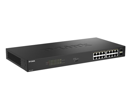 Коммутатор DGS-1018P 16x1GE PoE+, 240Вт, 30Вт/порт, Неуправляемый Фото №2