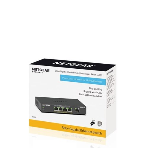 Комутатор GS305P 5xGE (4xPoE), 63Вт, Некерований Фото №6