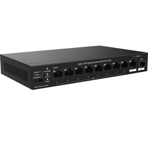 Коммутатор TEG1110PF-8-120W 8xGE PoE, 1xGE, 1xSFP, Неуправляемый Фото №2 Коммутатор TEG1110PF-8-120W 8xGE PoE, 1xGE, 1xSFP, Неуправляемый Фото №2