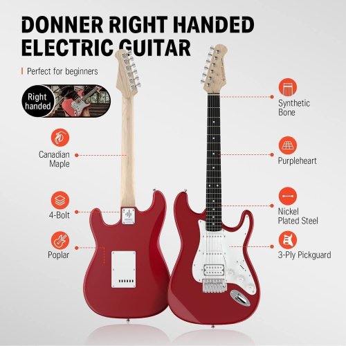 Гітарний набір EC1166 DST-100 Sunburst Electric Guitar Kit Red Фото №3