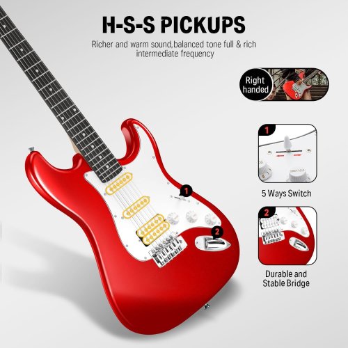 Гітарний набір EC1166 DST-100 Sunburst Electric Guitar Kit Red Фото №4