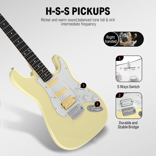 Гитарный набор DST-100 Sunburst Electric Guitar Kit Yellow Фото №3