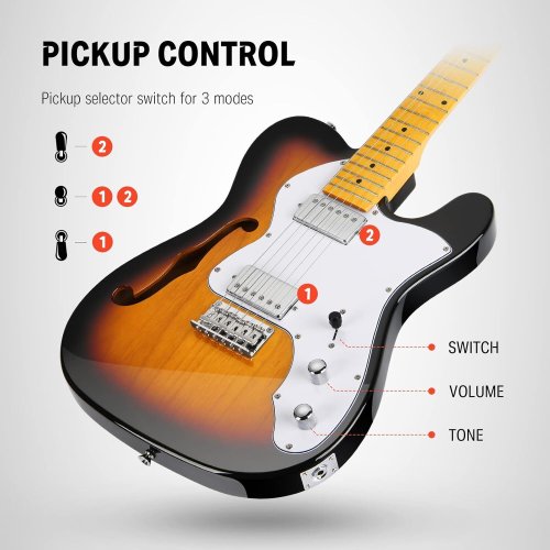Гитарный набор EC1407 DJC-1000S Sunburst Electric Guitar Фото №3